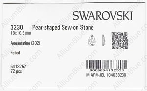 SWAROVSKI 3230 18X10.5MM AQUAMARINE F factory pack