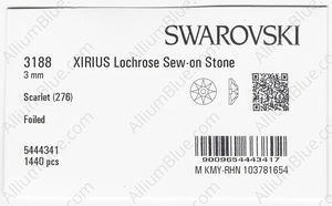 SWAROVSKI 3188 3MM SCARLET F factory pack
