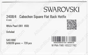 SWAROVSKI 2408/4 4MM CRYSTAL WHITE W_PRHF factory pack