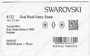 SWAROVSKI 4122 18X13.5MM CRYSTAL ARMYGREN_D factory pack
