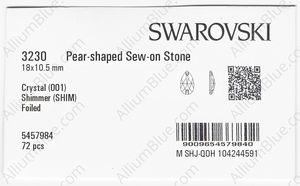 SWAROVSKI 3230 18X10.5MM CRYSTAL SHIMMER F factory pack