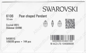 SWAROVSKI 6106 16MM CRYSTAL SHIMMER factory pack