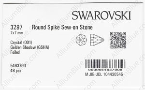 SWAROVSKI 3297 7X7MM CRYSTAL GOL.SHADOW F factory pack