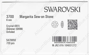 SWAROVSKI 3700 6MM CRYSTAL SHIMMER factory pack