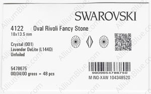 SWAROVSKI 4122 18X13.5MM CRYSTAL LAVENDER_D factory pack