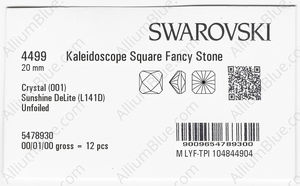 SWAROVSKI 4499 20MM CRYSTAL SUNSHINE_D factory pack