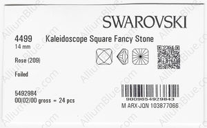 SWAROVSKI 4499 14MM ROSE F factory pack