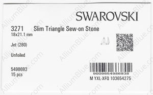 SWAROVSKI 3271 18X21.1MM JET factory pack