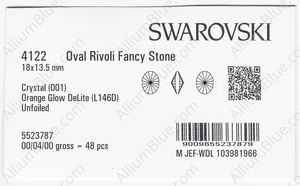 SWAROVSKI 4122 18X13.5MM CRYSTAL ORAGLOW_D factory pack