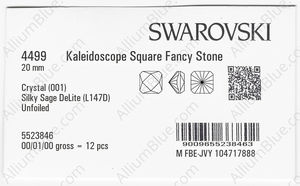 SWAROVSKI 4499 20MM CRYSTAL SILSAGE_D factory pack