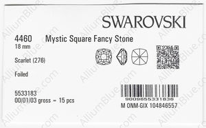 SWAROVSKI 4460 18MM SCARLET F factory pack