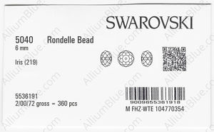 SWAROVSKI 5040 6MM IRIS factory pack