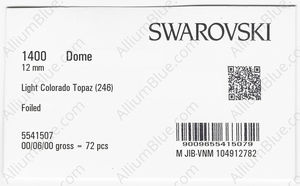 SWAROVSKI 1400 12MM LIGHT COLORADO TOPAZ F factory pack