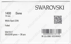 SWAROVSKI 1400 14MM WHITE OPAL F factory pack