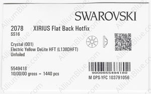 SWAROVSKI 2078 SS 16 CRYSTAL ELCYELLO_D HFT factory pack