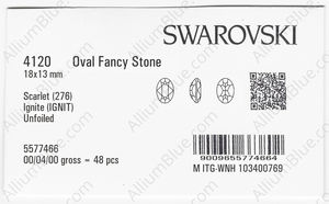 SWAROVSKI 4120 18X13MM SCARLET IGNITE factory pack