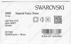 SWAROVSKI 4480 10MM LIGHT ROSE IGNITE factory pack