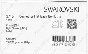 SWAROVSKI 2715 4MM CRYSTAL LTCHROME F factory pack