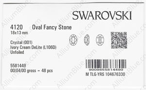 SWAROVSKI 4120 18X13MM CRYSTAL IVORYCRM_D factory pack