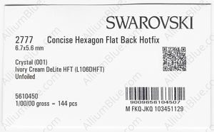 SWAROVSKI 2777 6.7X5.6MM CRYSTAL IVORYCRM_D HFT factory pack
