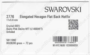 SWAROVSKI 2776 11X5.6MM CRYSTAL DUSTPINK_D HFT factory pack
