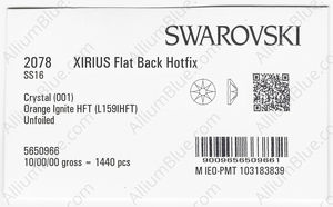SWAROVSKI 2078 SS 16 CRYSTAL ORANGE_I HFT factory pack