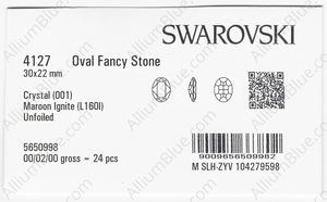 SWAROVSKI 4127 30X22MM CRYSTAL MAROON_I factory pack