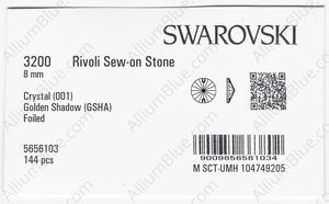 SWAROVSKI 3200 8MM CRYSTAL GOL.SHADOW F factory pack
