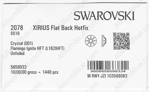 SWAROVSKI 2078 SS 16 CRYSTAL FLAMINGO_I HFT factory pack