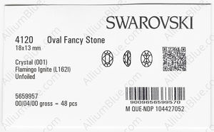 SWAROVSKI 4120 18X13MM CRYSTAL FLAMINGO_I factory pack
