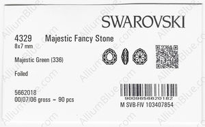 SWAROVSKI 4329 8X7MM MAJESTIC GREEN F factory pack