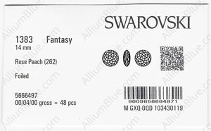 SWAROVSKI 1383 14MM ROSE PEACH F factory pack