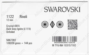 SWAROVSKI 1122 12MM CRYSTAL DKGREY_I factory pack