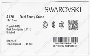 SWAROVSKI 4120 14X10MM CRYSTAL DKGREY_I factory pack