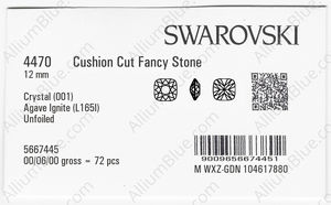 SWAROVSKI 4470 12MM CRYSTAL AGAVE_I factory pack
