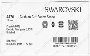 SWAROVSKI 4470 12MM CRYSTAL ELCPINK_I factory pack