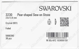 SWAROVSKI 3230 23X13.8MM CRYSTAL F factory pack