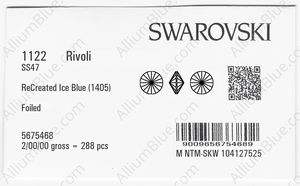 SWAROVSKI 1122 SS 47 RECREATED ICE BLUE F factory pack