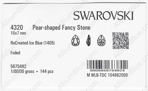 SWAROVSKI 4320 10X7MM RECREATED ICE BLUE F factory pack