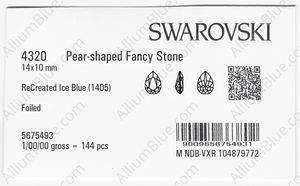 SWAROVSKI 4320 14X10MM RECREATED ICE BLUE F factory pack