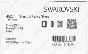 SWAROVSKI 4527 18X13MM CRYSTAL MOONLIGHT F factory pack