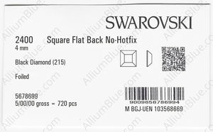 SWAROVSKI 2400 4MM BLACK DIAMOND F factory pack