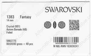SWAROVSKI 1383 14MM CRYSTAL AB F factory pack