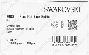 SWAROVSKI 2000 SS 3 CRYSTAL METSUNSH A HF factory pack