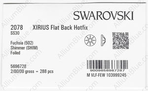 SWAROVSKI 2078 SS 30 FUCHSIA SHIMMER A HF factory pack