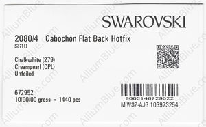 SWAROVSKI 2080/4 SS 10 CHALKWHITE CR.PRL. HF factory pack