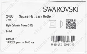 SWAROVSKI 2400 3MM LIGHT COLORADO TOPAZ M HF factory pack