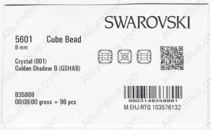 SWAROVSKI 5601 8MM CRYSTAL GOL SHA'B' factory pack