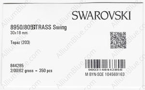 SWAROVSKI 8950 NR 805 130 TOPAZ B factory pack