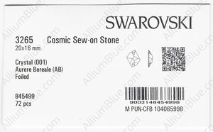 SWAROVSKI 3265 20X16MM CRYSTAL AB F factory pack